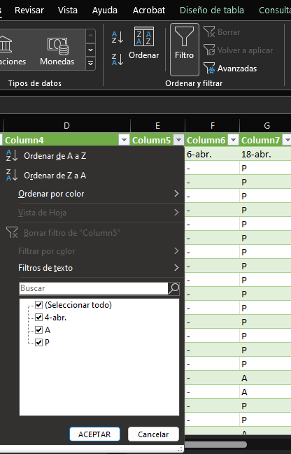 Filtros en Excel 1 Filtros en Excel
