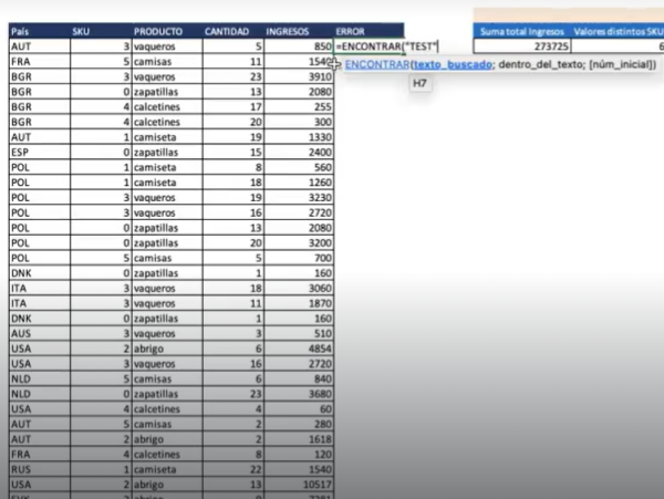 Ejercicio de contar errores en Excel
