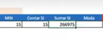 Ejercicio: sumatoria en funciones en Excel
