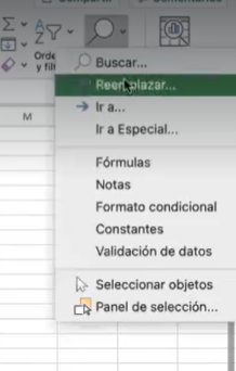 reemplazar en Excel