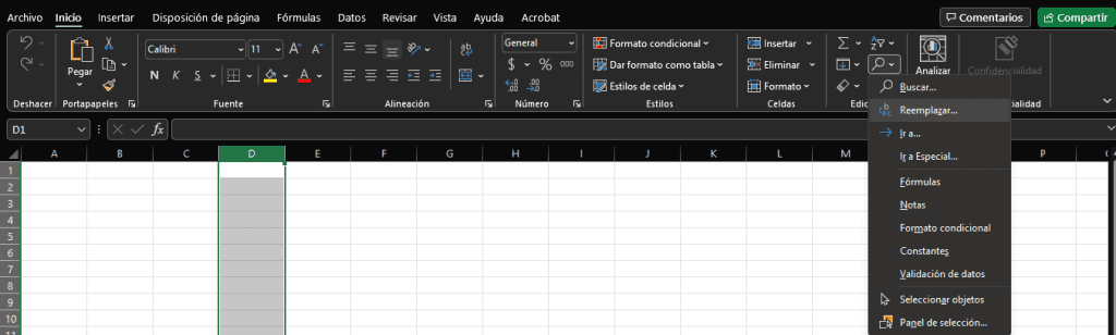 2 formas de reemplazar en Excel