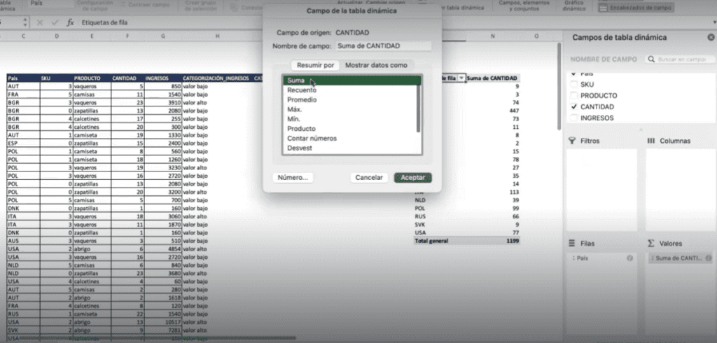 Ejercicio práctico: categorización de ventas en Excel