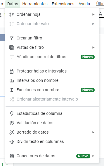 Diferencia entre detalles de Excel y detalles de Google Sheets