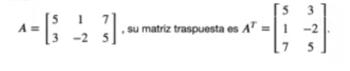 ¿Qué es una matriz traspuesta? 1 Matriz traspuesta