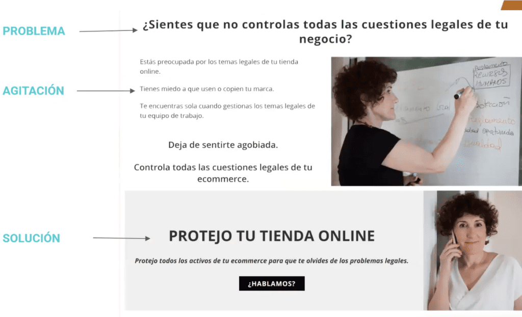 Fórmulas PAS y AIDA de copywriting