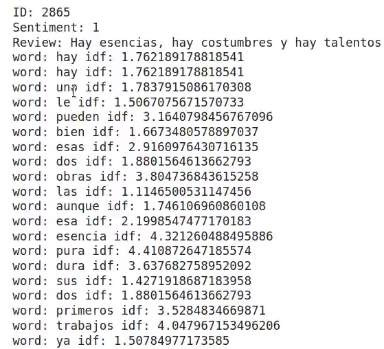Ejercicio de análisis de sentimientos en NLP