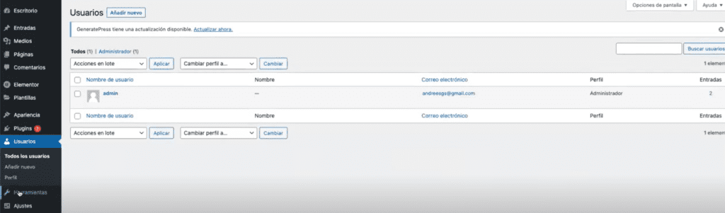 Gestor de usuarios y herramientas en wordpress.org 1 Gestor de usuarios y herramientas en wordpress.org