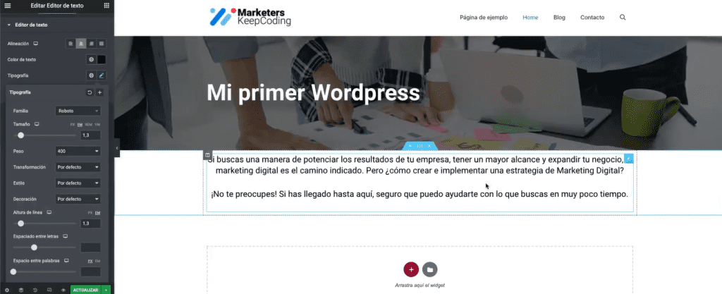 Mi primer wordpress con elementor