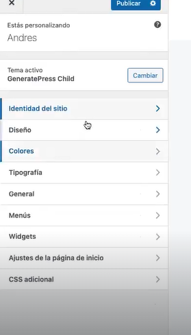 Personalizar tu primer sitio en wordpress