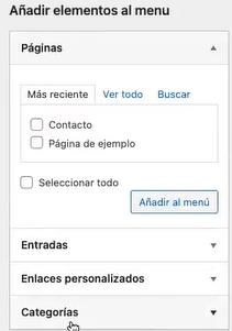 Menús en wordpress