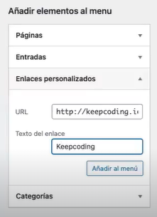 Menús en wordpress