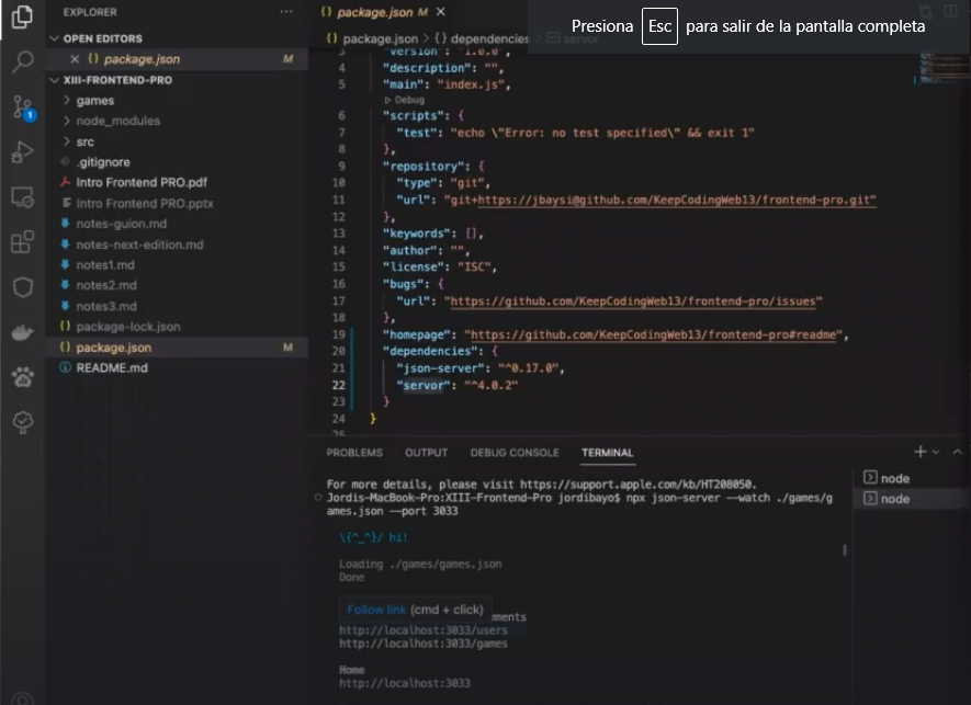 Ejercicio práctico: Estructura de un proyecto para frontend