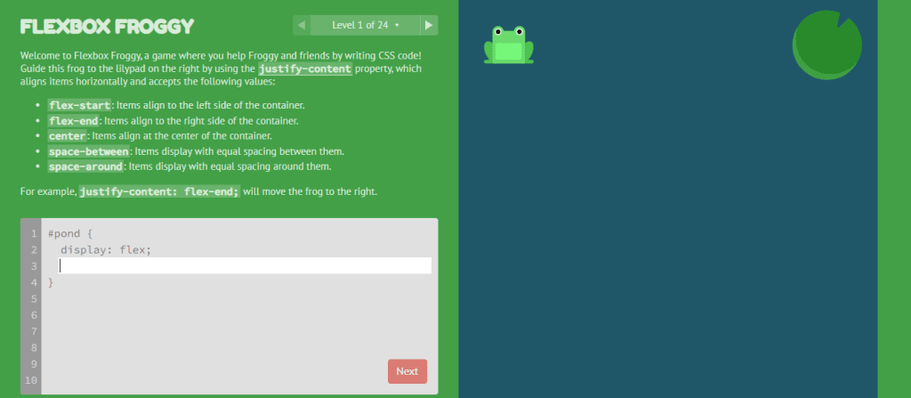¿Qué es Flexbox Froggy?
