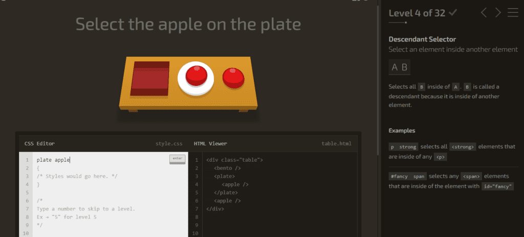 nivel 1 al 9 de CSS diner