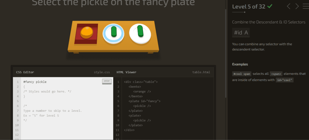 nivel 1 al 9 de CSS diner