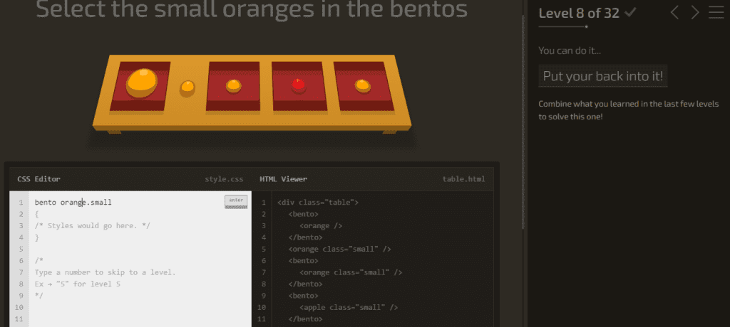 nivel 1 al 9 de CSS diner