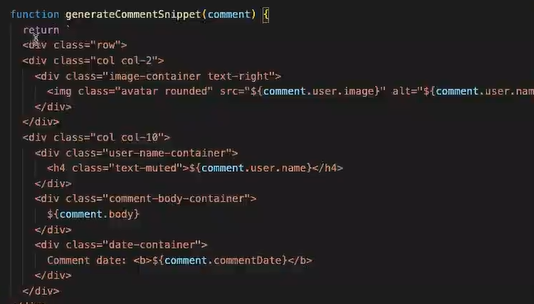 Ejercicio práctico: Ayuda para generateCommentSnippet