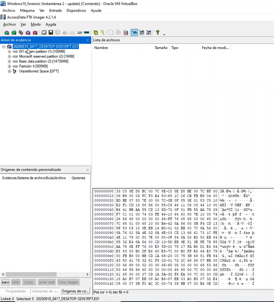 Análisis de evidencia con FTK Imager 5 Análisis de evidencia con FTK Imager