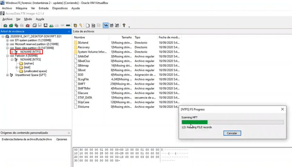 Análisis de evidencia con FTK Imager 7 Análisis de evidencia con FTK Imager