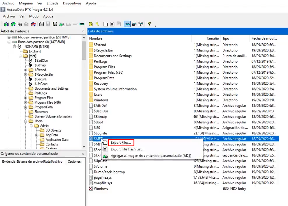 Análisis de evidencia con FTK Imager 10 Análisis de evidencia con FTK Imager
