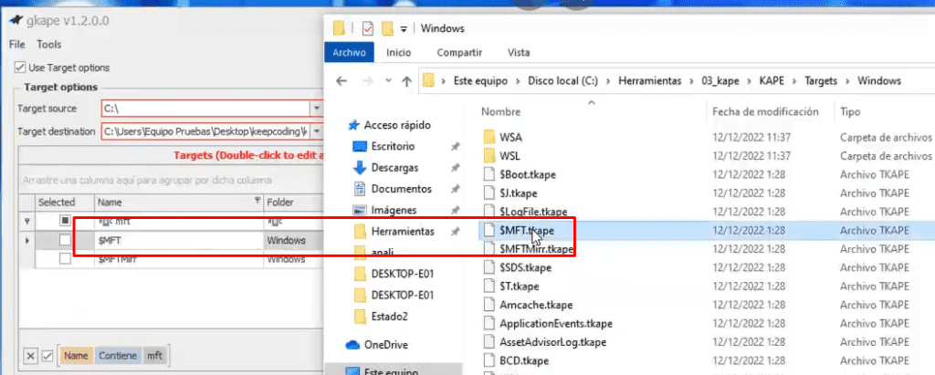 ¿Cómo extraer información con Kape (Use target)? 5 Extraer información con Kape