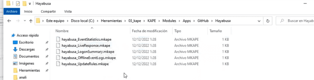 Usar módulos con Kape