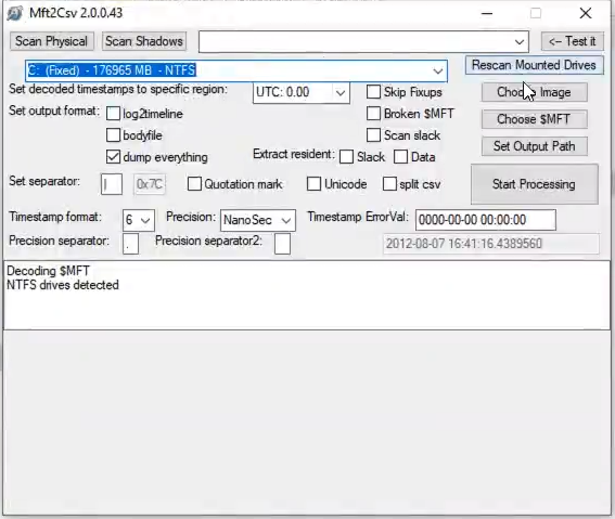 ¿Cómo funciona mft2csv? 1 mft2csv