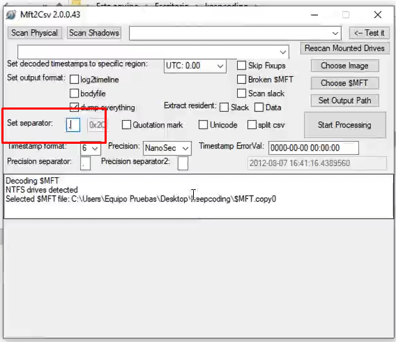 ¿Cómo funciona mft2csv? 4 mft2csv