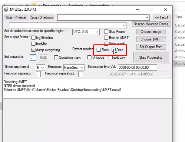 ¿Cómo funciona mft2csv? 5 mft2csv