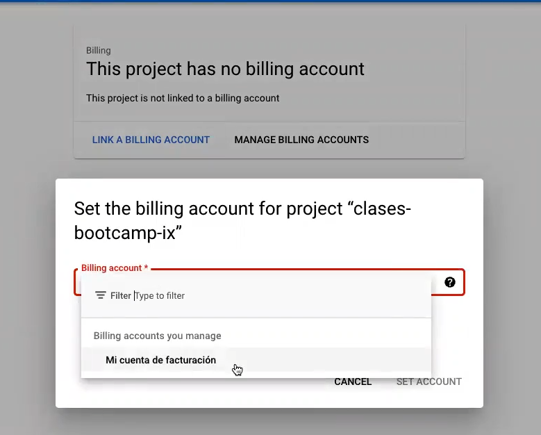 Crear un proyecto en google cloud