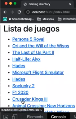 Dar más información que una lista en desarrollo web: Ejercicio práctico