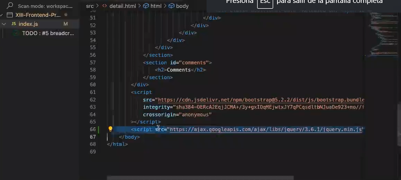 Ejercicio práctico: breadcrumbs con jQuery 5 Ejercico práctico: breadcrumbs con jquery