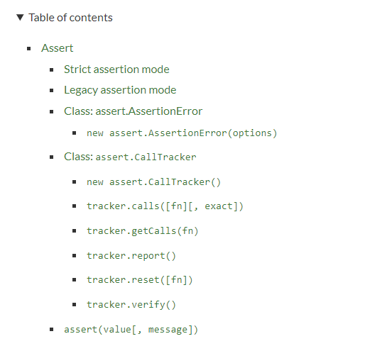 Documentación de las herramientas de testing: assert del módulo Node 1 documentación de las herramientas de testing