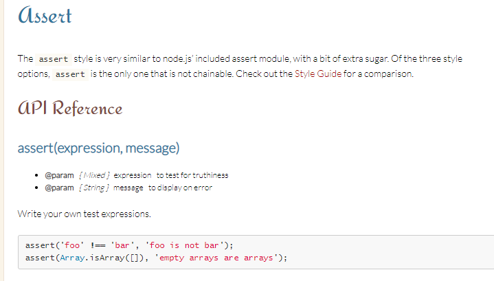 Documentación de las herramientas de testing: assert del módulo Node 3 documentación de las herramientas de testing