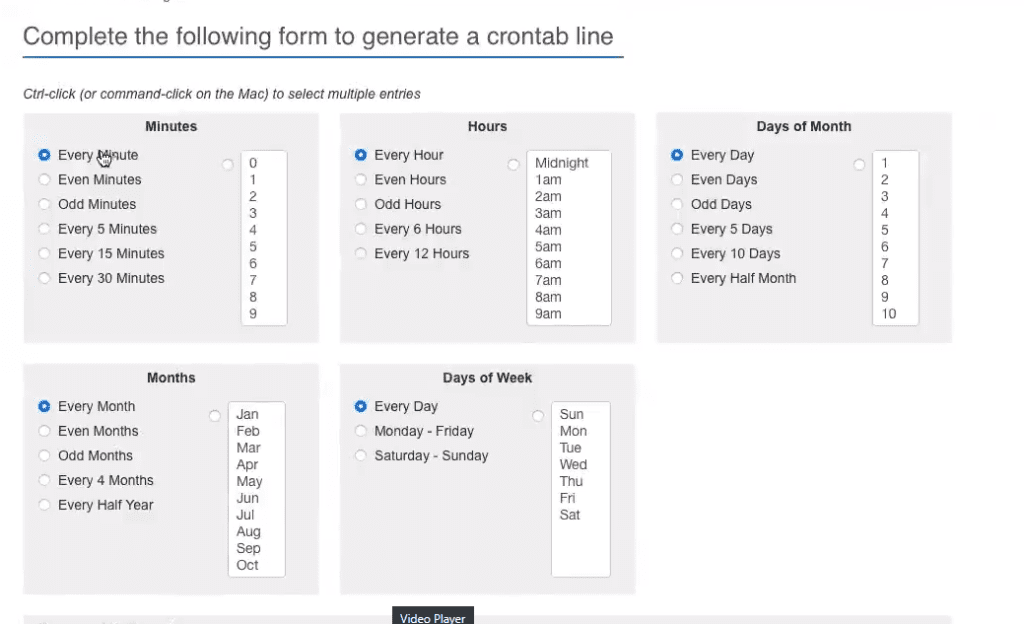 Configuración de un cron