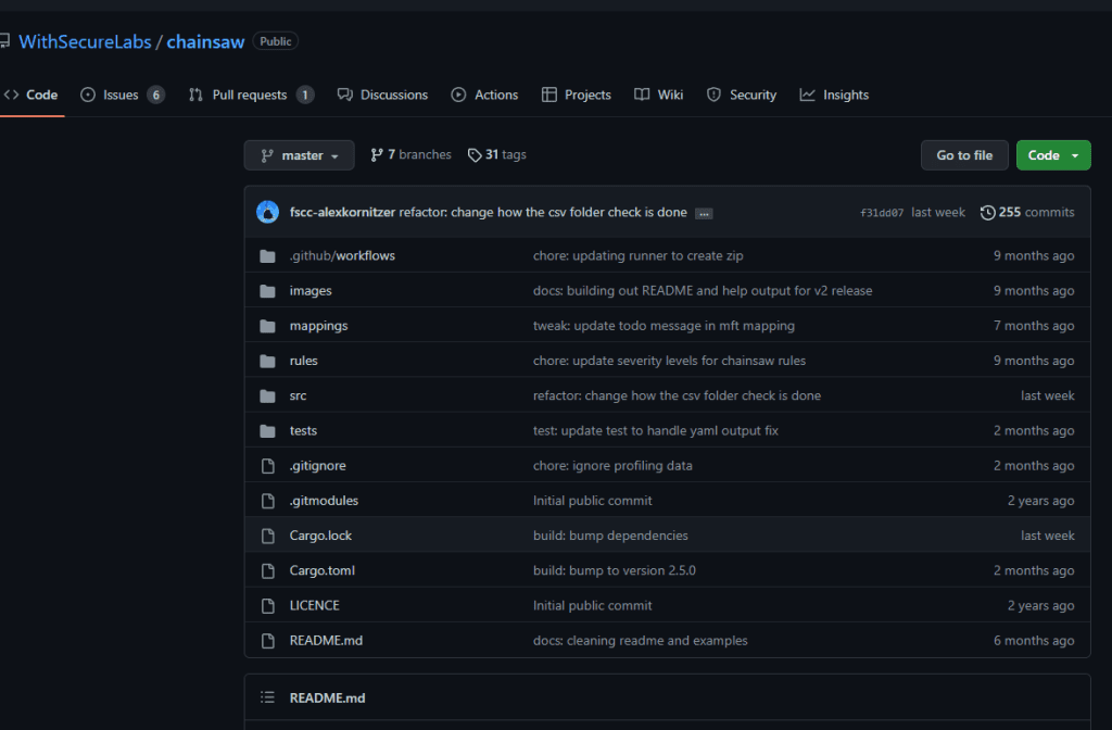 Chainsaw en informática forense
