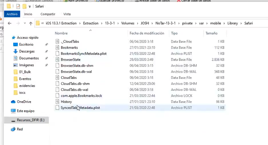 análisis de Safari en dispositivos iOS