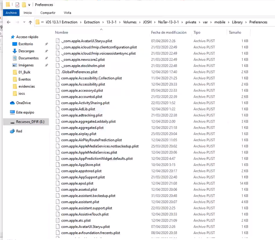 Análisis forense de las preferencias de un sistema iOS 1 Preferencias de un sistema iOS
