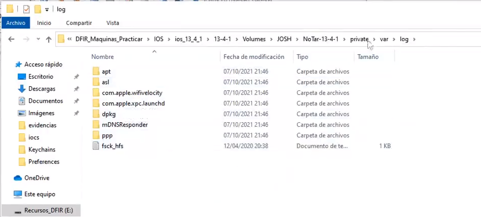 Logs en sistemas iOS: análisis forense 1 Logs en sistemas iOS