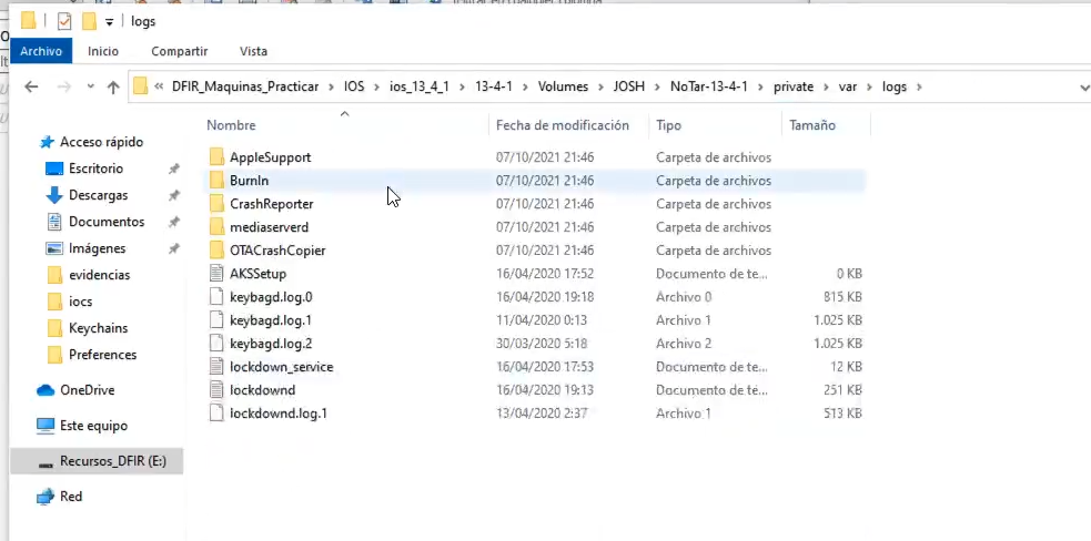 Logs en sistemas iOS: análisis forense 2 Logs en sistemas iOS
