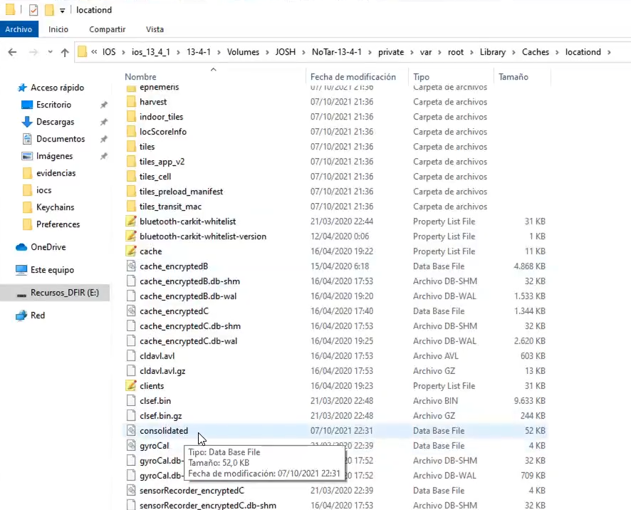 Análisis forense de ubicaciones en un dispositivo iOS 1 Análisis forense de ubicaciones en un dispositivo iOS