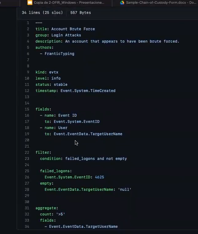 Chainsaw en informática forense