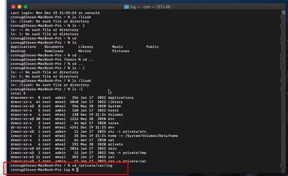 Localización de Logs en Apple 1 logs en Apple