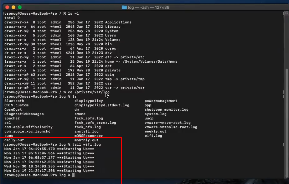 Localización de Logs en Apple 3 Logs en Apple