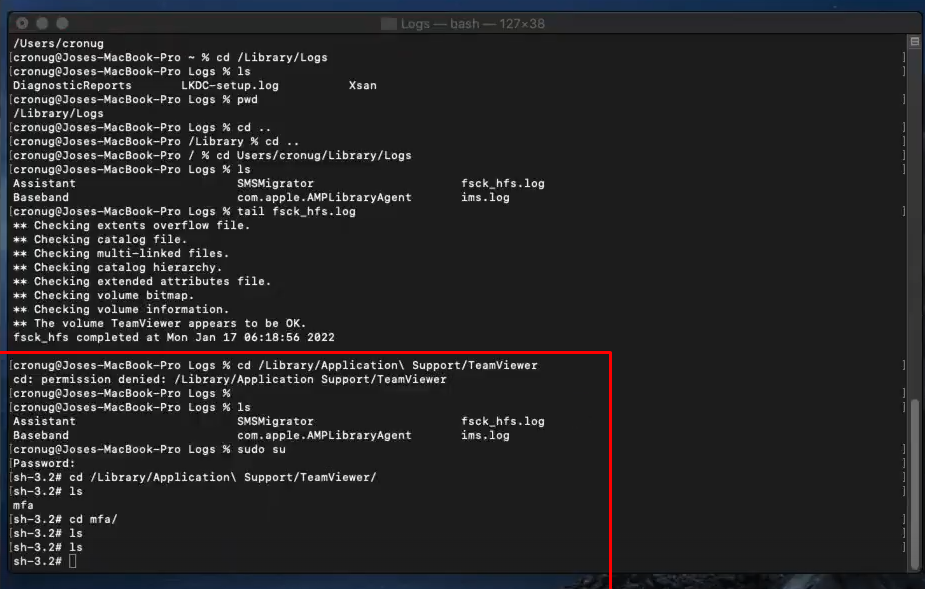 Localización de Logs en Apple 7 Logs en Apple