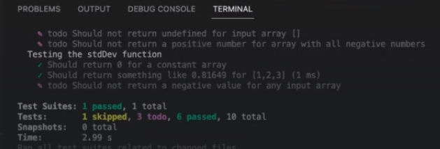 ¿Cómo testar la función stdDev? 1 ¿Cómo testear la función stdDev?
