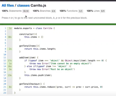 Ejecutar coverage para un programa de test 6 Ejecutar coverage para un programa de tests