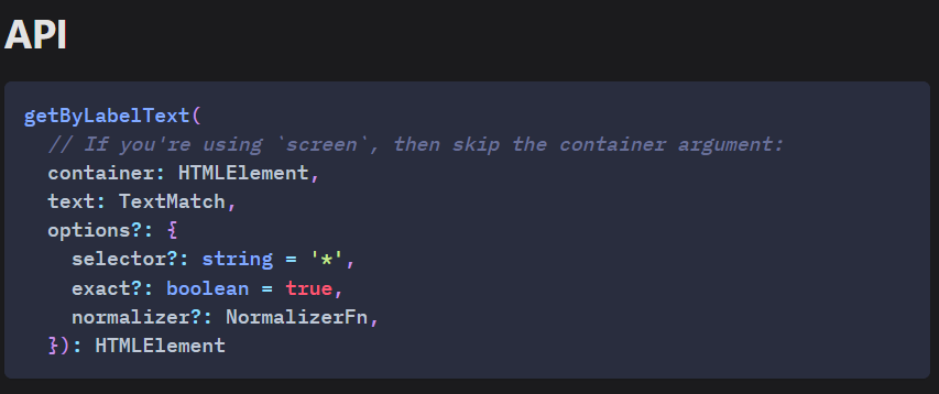 ByLabelText en React 