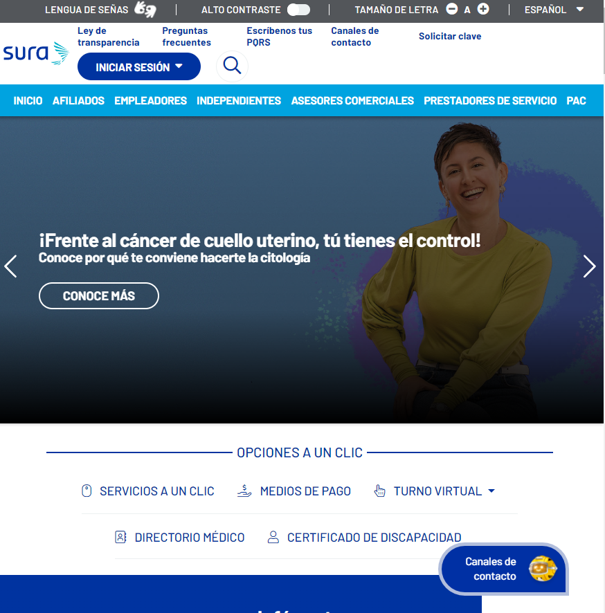 Diseño de interfaces para aplicaciones de salud 1 Ejemplo de Diseño de interfaces para aplicaciones de salud: Sura